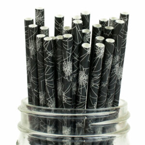 black cobwebs giant paper straw