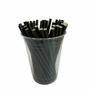 black cooktail paper straw