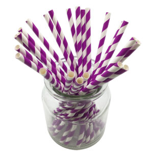 purple spiral stripe jumbo paper straw